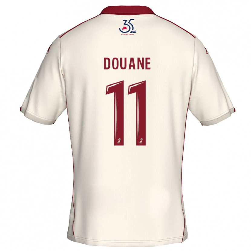Danxen Uomo Maglia Maïdine Douane #11 Bianco Bordeaux Kit Gara Away 2025/26 Maglietta