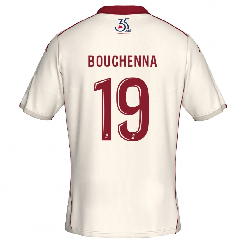 Danxen Uomo Maglia Mohamed-Amine Bouchenna #19 Bianco Bordeaux Kit Gara Away 2025/26 Maglietta