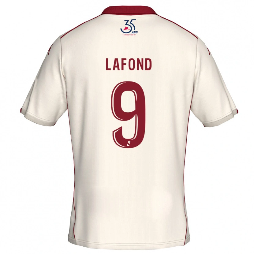 Danxen Uomo Maglia Mégane Lafond #9 Bianco Bordeaux Kit Gara Away 2025/26 Maglietta