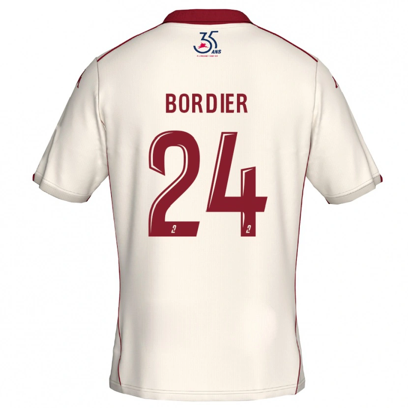 Danxen Uomo Maglia Emma Bordier #24 Bianco Bordeaux Kit Gara Away 2025/26 Maglietta