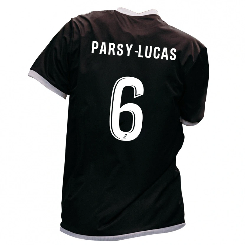 Danxen Uomo Maglia Andréa Parsy-Lucas #6 Nero Oro Kit Gara Away 2025/26 Maglietta