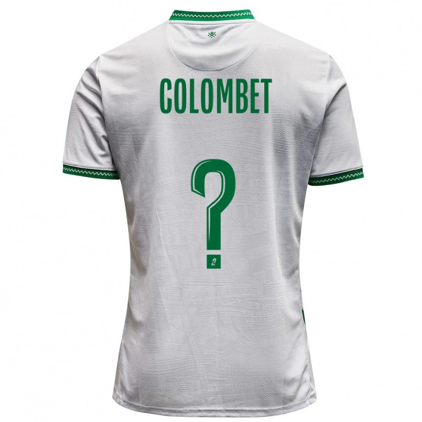 Danxen Uomo Maglia Alexis Colombet #0 Bianco Verde Kit Gara Away 2025/26 Maglietta