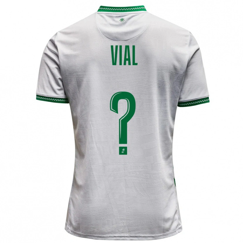 Danxen Uomo Maglia Lorik Vial #0 Bianco Verde Kit Gara Away 2025/26 Maglietta