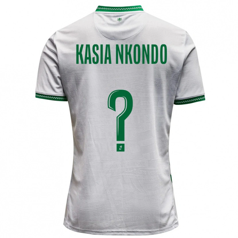 Danxen Uomo Maglia Nathan Kasia Nkondo #0 Bianco Verde Kit Gara Away 2025/26 Maglietta