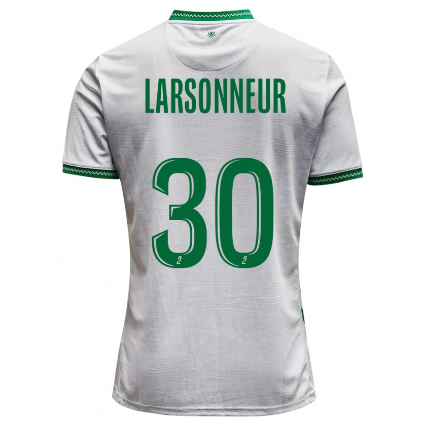 Danxen Uomo Maglia Gautier Larsonneur #30 Bianco Verde Kit Gara Away 2025/26 Maglietta