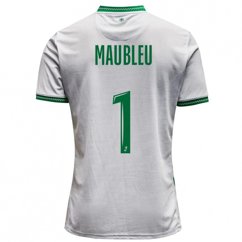 Danxen Uomo Maglia Brice Maubleu #1 Bianco Verde Kit Gara Away 2025/26 Maglietta