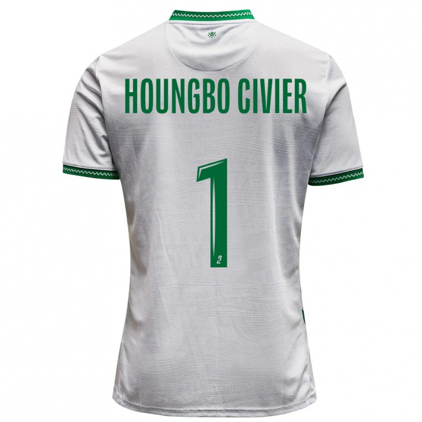 Danxen Uomo Maglia Matéo Houngbo Civier #1 Bianco Verde Kit Gara Away 2025/26 Maglietta