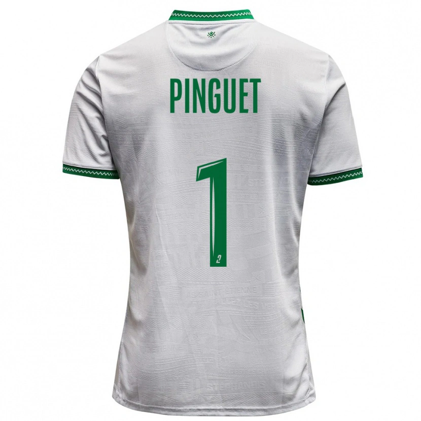 Danxen Uomo Maglia Alice Pinguet #1 Bianco Verde Kit Gara Away 2025/26 Maglietta