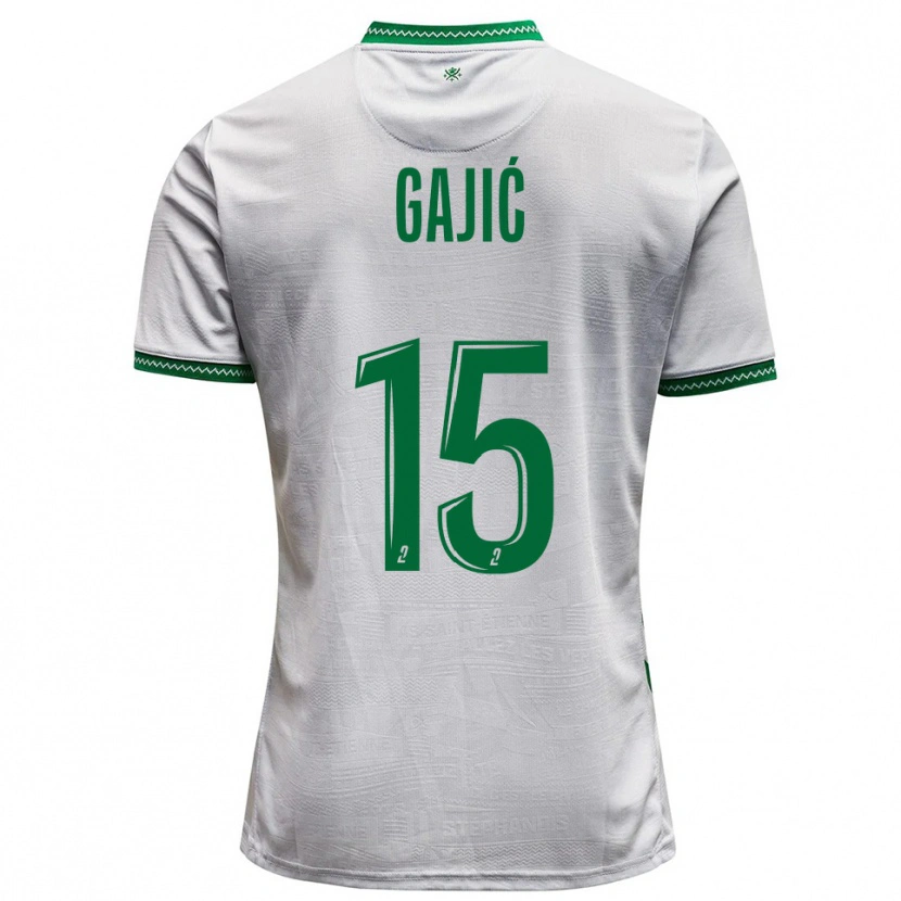 Danxen Uomo Maglia Aleksandra Gajić #15 Bianco Verde Kit Gara Away 2025/26 Maglietta