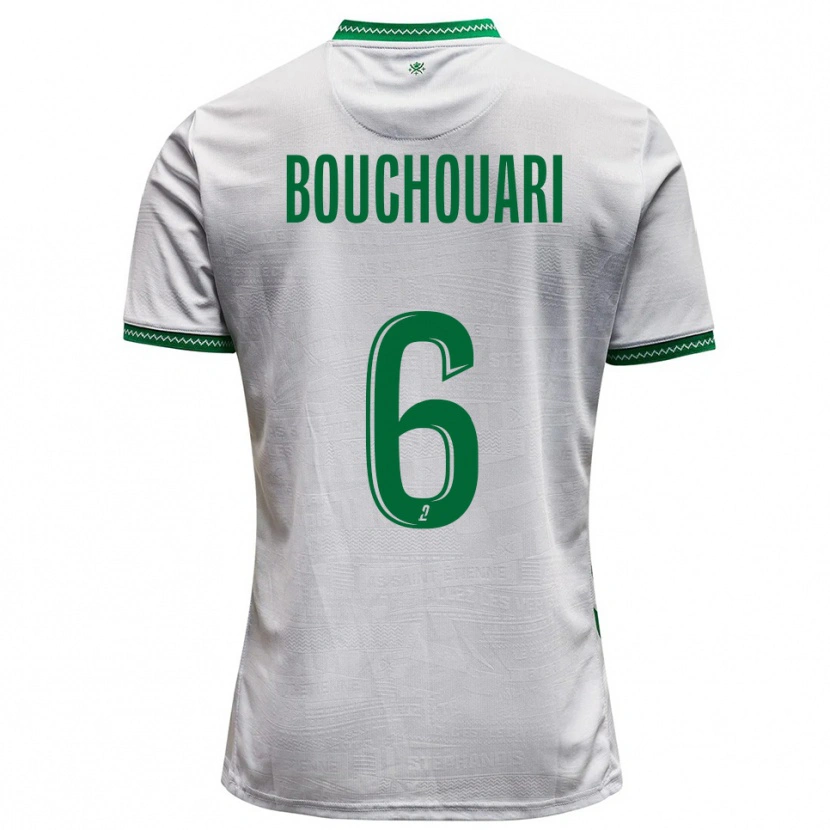 Danxen Uomo Maglia Benjamin Bouchouari #6 Bianco Verde Kit Gara Away 2025/26 Maglietta