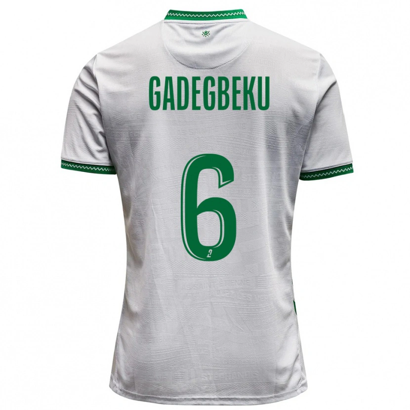 Danxen Uomo Maglia Luan Gadegbeku #6 Bianco Verde Kit Gara Away 2025/26 Maglietta