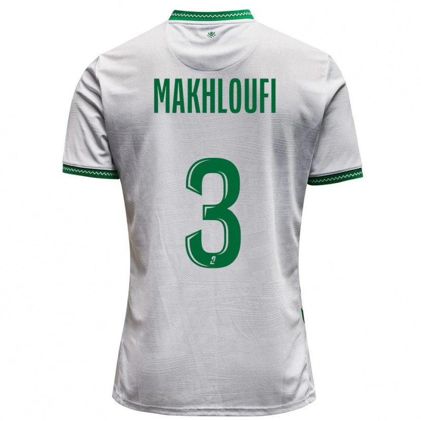 Danxen Uomo Maglia Maedine Makhloufi #3 Bianco Verde Kit Gara Away 2025/26 Maglietta