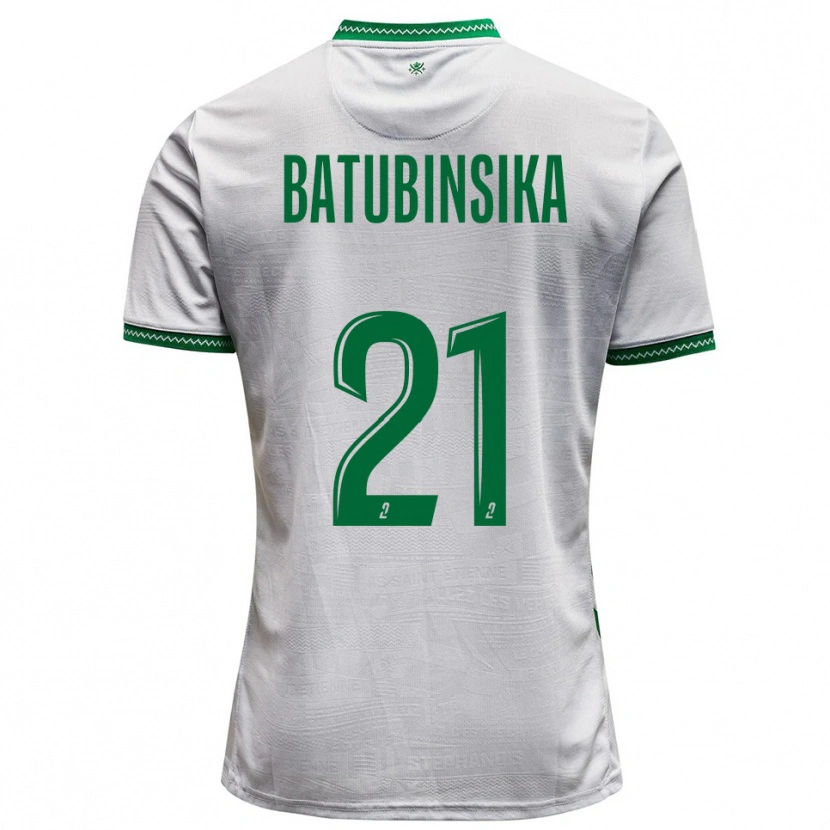 Danxen Uomo Maglia Dylan Batubinsika #21 Bianco Verde Kit Gara Away 2025/26 Maglietta