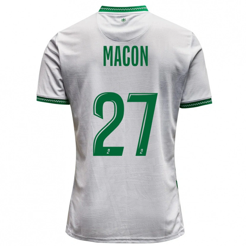 Danxen Uomo Maglia Yvann Maçon #27 Bianco Verde Kit Gara Away 2025/26 Maglietta
