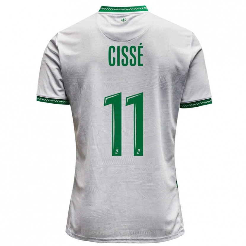 Danxen Uomo Maglia Karim Cissé #11 Bianco Verde Kit Gara Away 2025/26 Maglietta