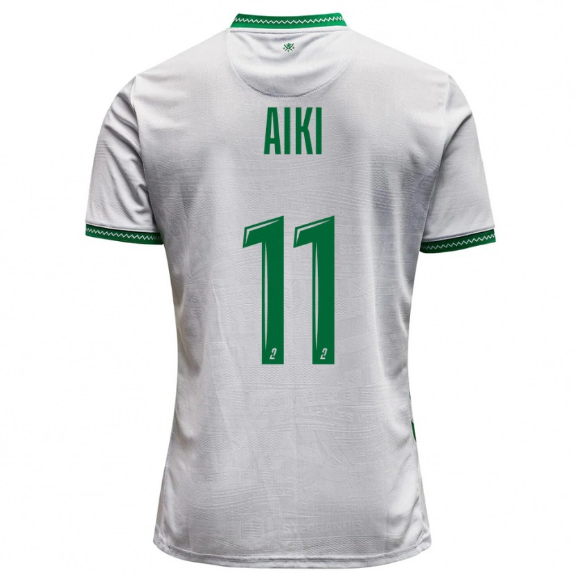 Danxen Uomo Maglia Ayman Aiki #11 Bianco Verde Kit Gara Away 2025/26 Maglietta