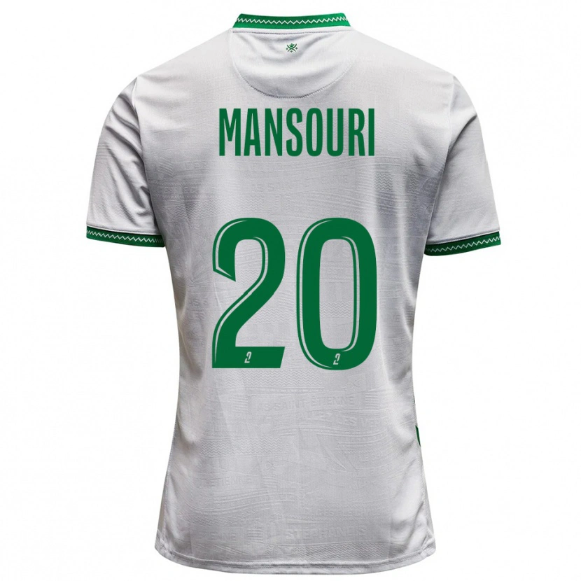 Danxen Uomo Maglia Ilyes Mansouri #20 Bianco Verde Kit Gara Away 2025/26 Maglietta