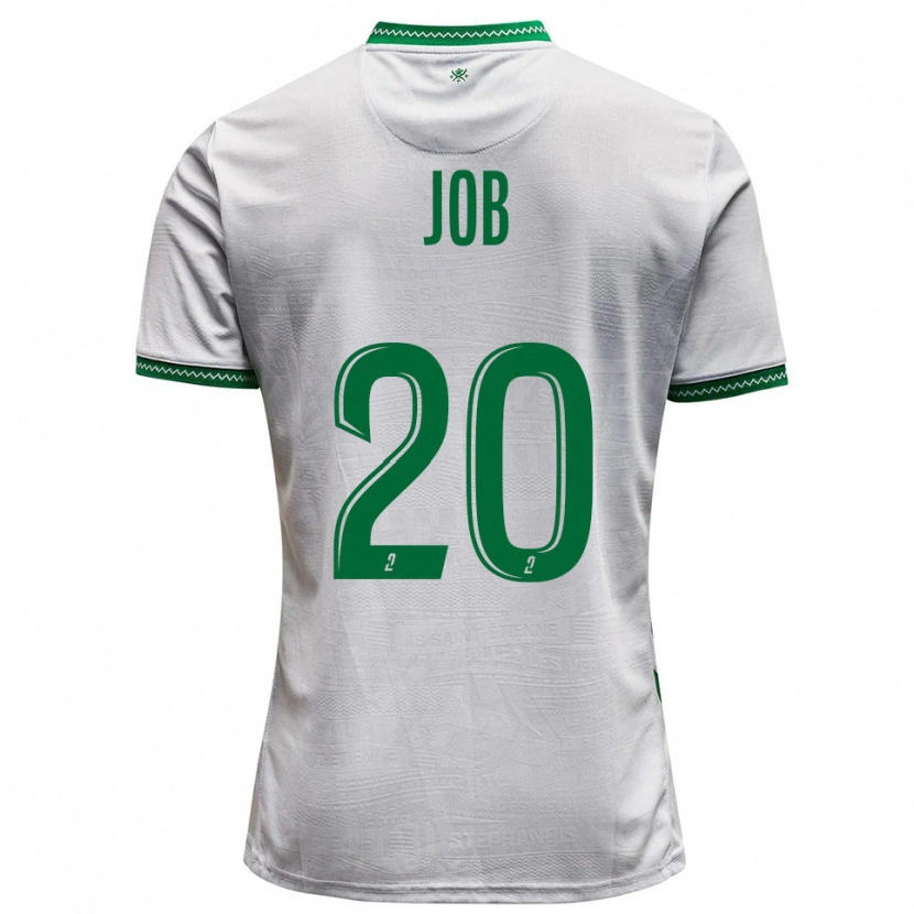 Danxen Uomo Maglia Taëryne Job #20 Bianco Verde Kit Gara Away 2025/26 Maglietta