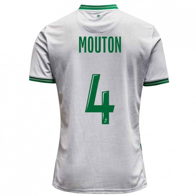 Danxen Uomo Maglia Nathan Mouton #4 Bianco Verde Kit Gara Away 2025/26 Maglietta
