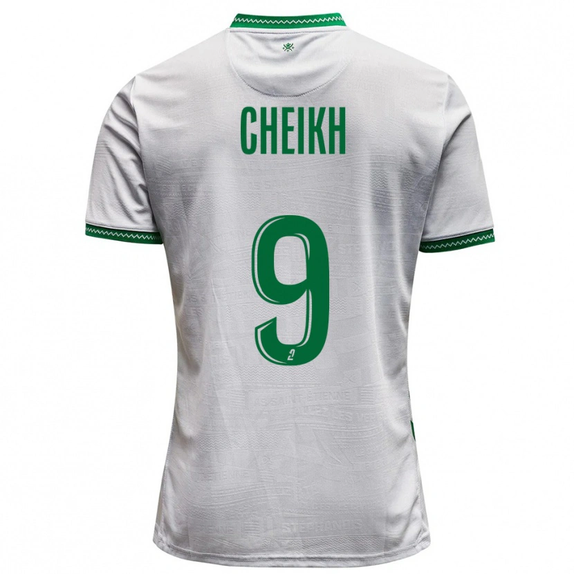 Danxen Uomo Maglia Issam Cheikh #9 Bianco Verde Kit Gara Away 2025/26 Maglietta