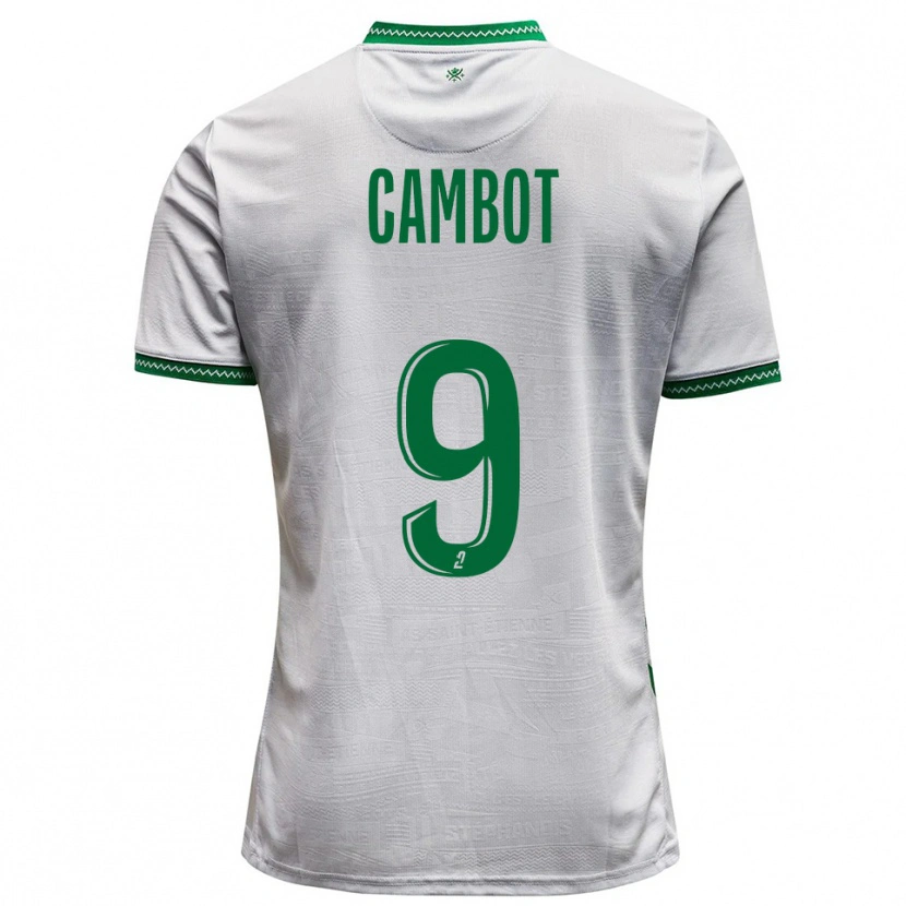 Danxen Uomo Maglia Sarah Cambot #9 Bianco Verde Kit Gara Away 2025/26 Maglietta