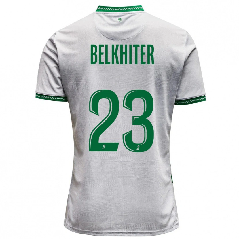 Danxen Uomo Maglia Morgane Belkhiter #23 Bianco Verde Kit Gara Away 2025/26 Maglietta