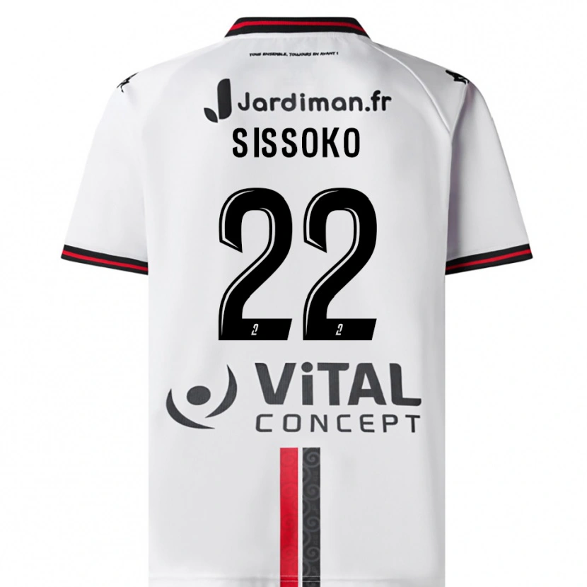 Danxen Uomo Maglia Alpha Sissoko #22 Bianco Rosso Kit Gara Away 2025/26 Maglietta