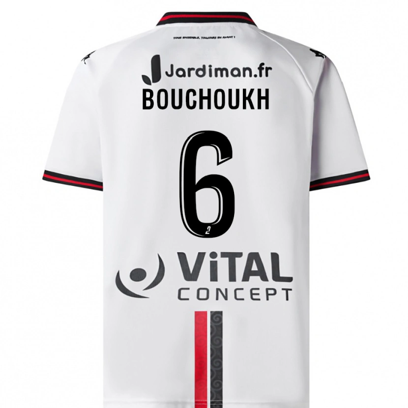 Danxen Uomo Maglia Ahmed Bouchoukh #6 Bianco Rosso Kit Gara Away 2025/26 Maglietta