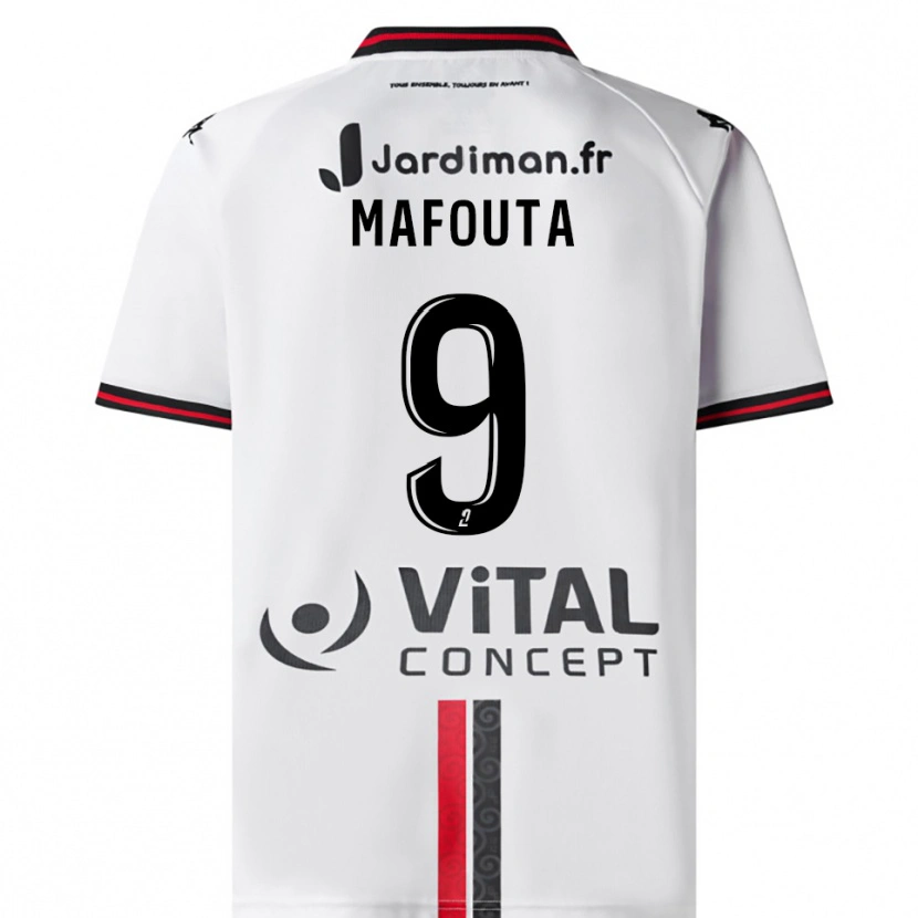 Danxen Uomo Maglia Louis Mafouta #9 Bianco Rosso Kit Gara Away 2025/26 Maglietta
