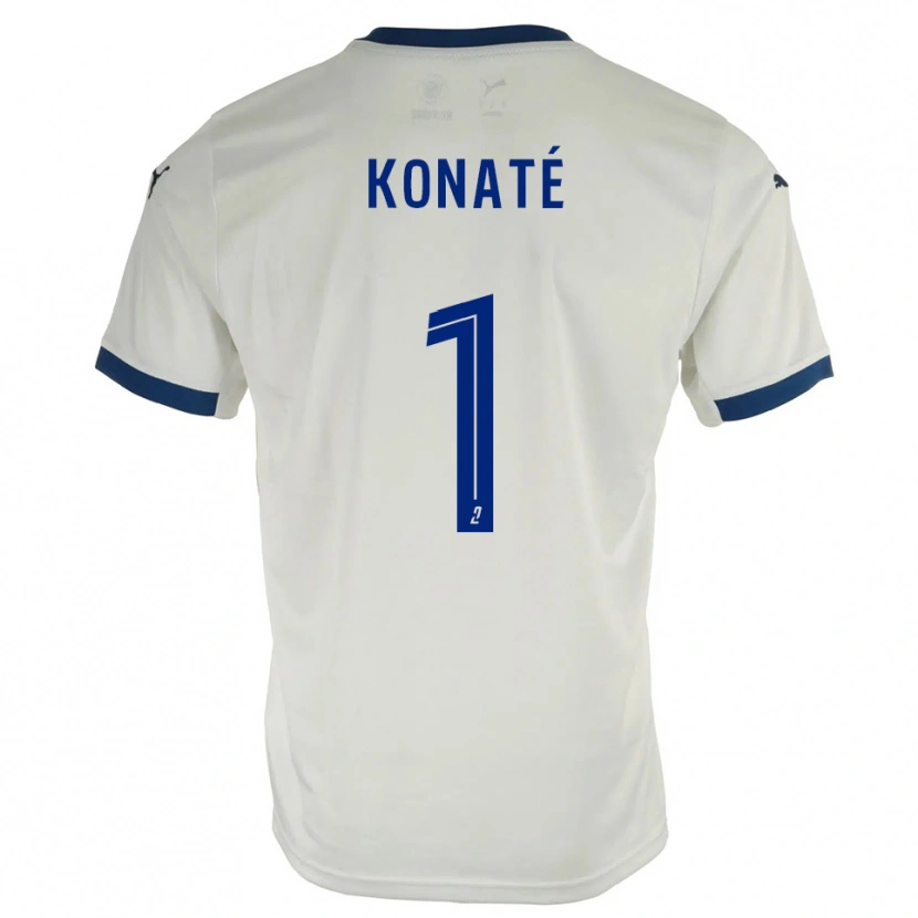 Danxen Uomo Maglia Hillel Konaté #1 Bianco Blu Kit Gara Away 2025/26 Maglietta