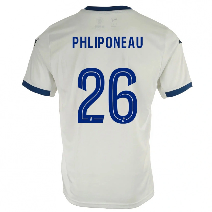 Danxen Uomo Maglia Alexandre Phliponeau #26 Bianco Blu Kit Gara Away 2025/26 Maglietta