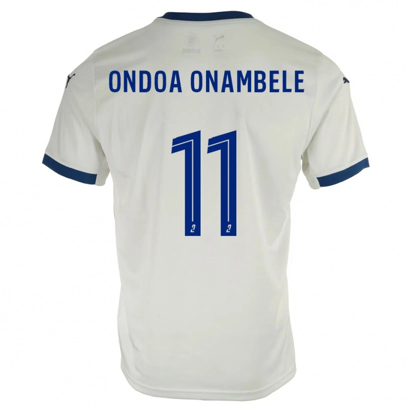 Danxen Uomo Maglia Fred Ondoa Onambele #11 Bianco Blu Kit Gara Away 2025/26 Maglietta