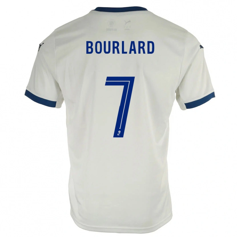 Danxen Uomo Maglia Liam Bourlard #7 Bianco Blu Kit Gara Away 2025/26 Maglietta