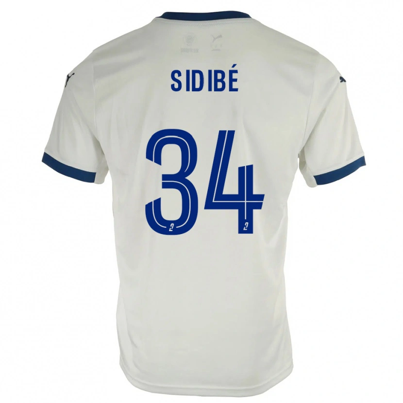 Danxen Uomo Maglia Aly Sidibé #34 Bianco Blu Kit Gara Away 2025/26 Maglietta