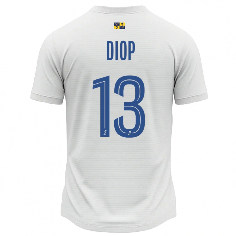 Danxen Uomo Maglia Mamadou Diop #13 Bianco Blu Kit Gara Away 2025/26 Maglietta