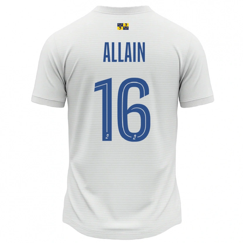 Danxen Uomo Maglia Bobby Allain #16 Bianco Blu Kit Gara Away 2025/26 Maglietta