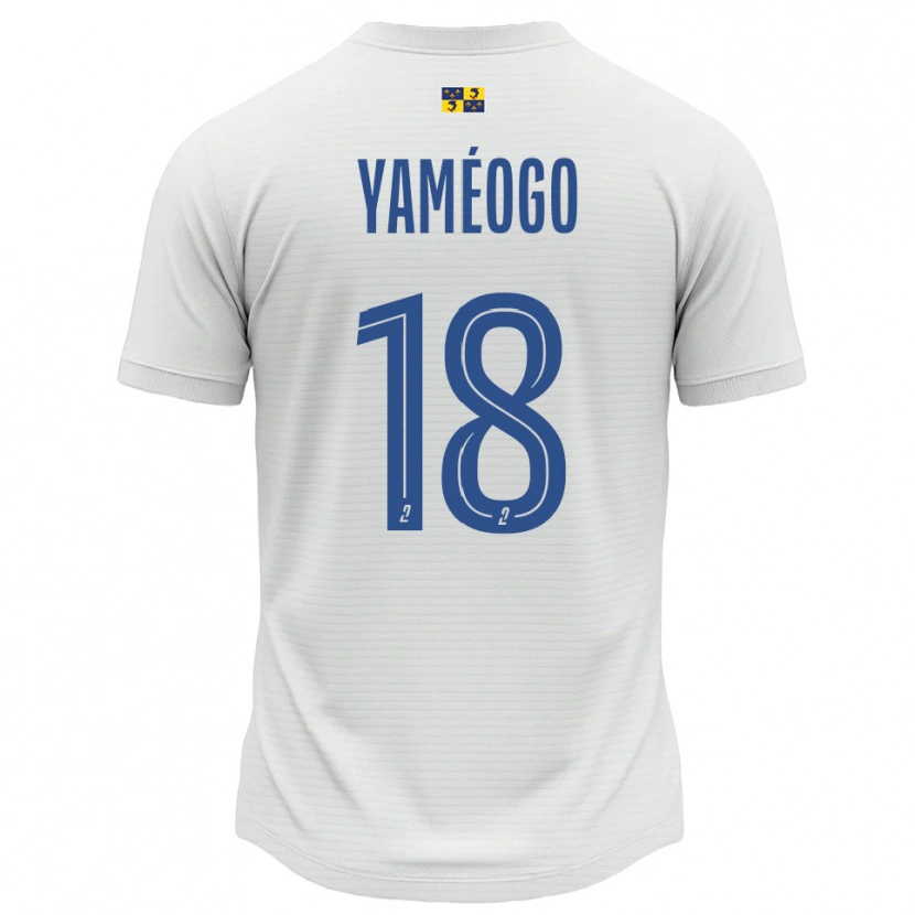 Danxen Uomo Maglia Bachirou Yaméogo #18 Bianco Blu Kit Gara Away 2025/26 Maglietta