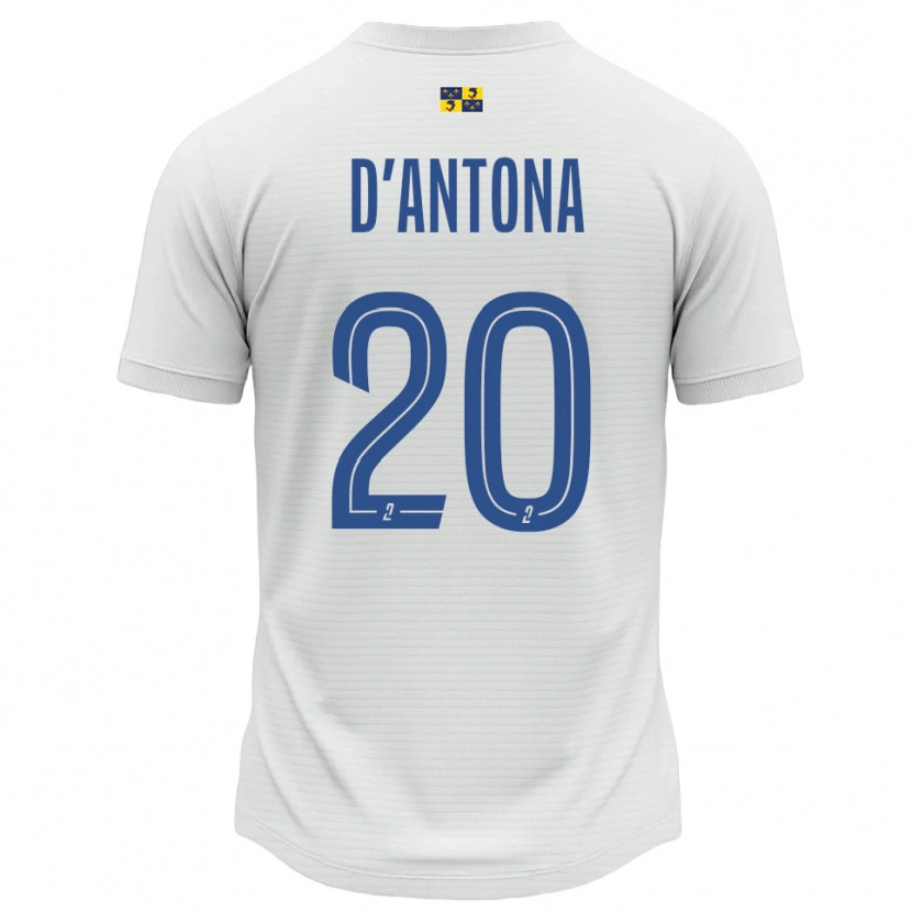 Danxen Uomo Maglia Mattéo D'antona #20 Bianco Blu Kit Gara Away 2025/26 Maglietta