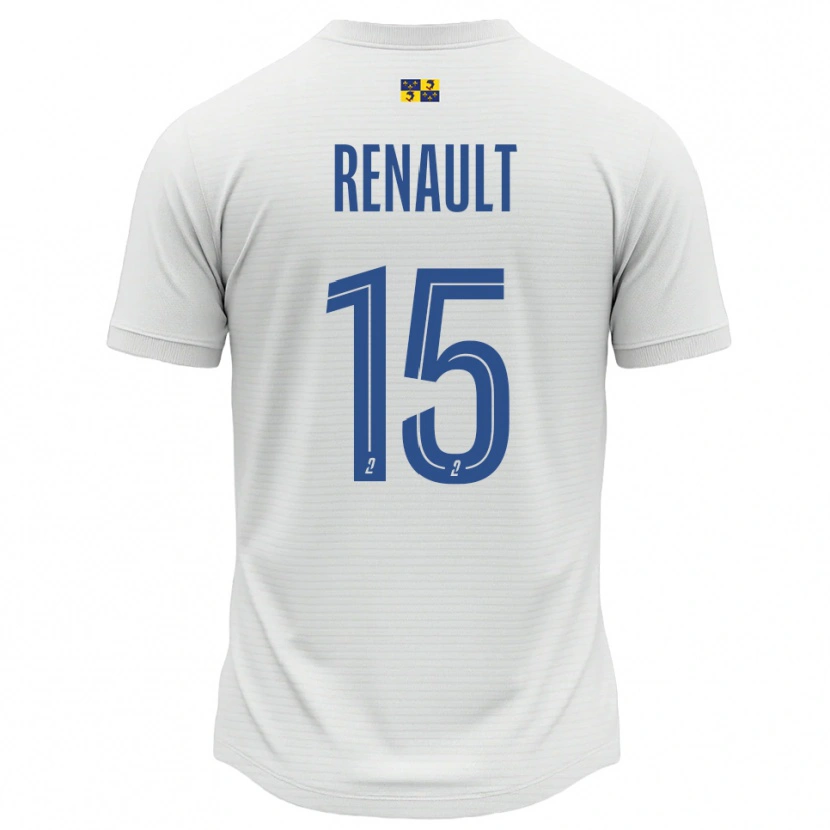 Danxen Uomo Maglia Sylvie Renault #15 Bianco Blu Kit Gara Away 2025/26 Maglietta
