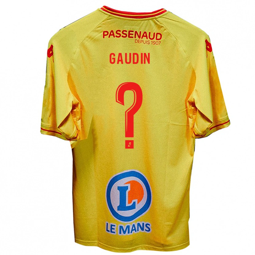 Danxen Uomo Maglia Mathis Gaudin #0 Giallo Kit Gara Away 2025/26 Maglietta