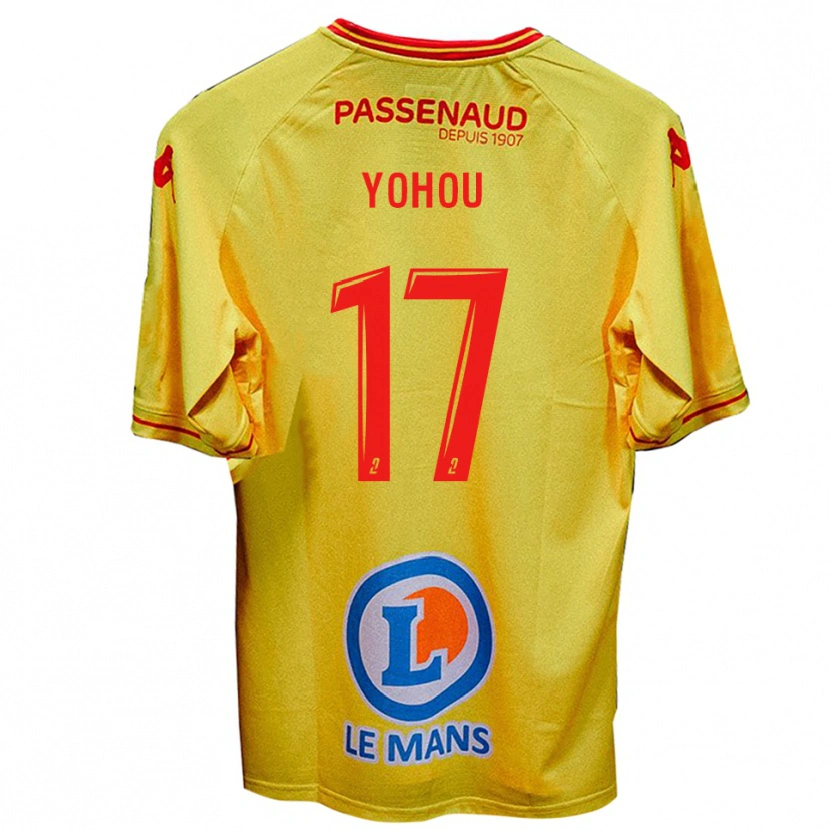 Danxen Uomo Maglia Samuel Yohou #17 Giallo Kit Gara Away 2025/26 Maglietta