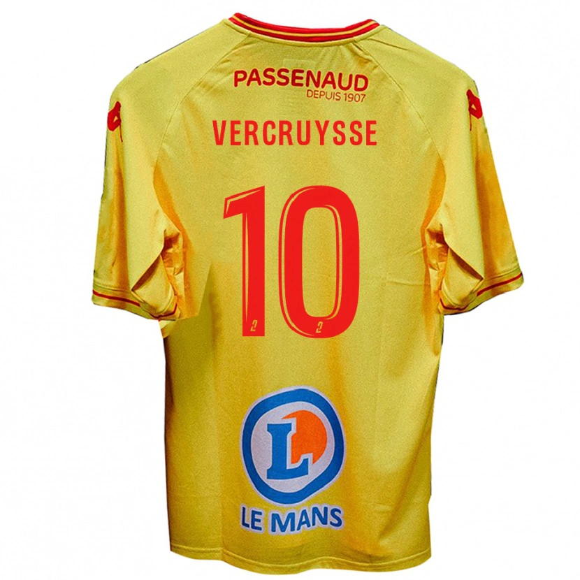Danxen Uomo Maglia Jean Vercruysse #10 Giallo Kit Gara Away 2025/26 Maglietta
