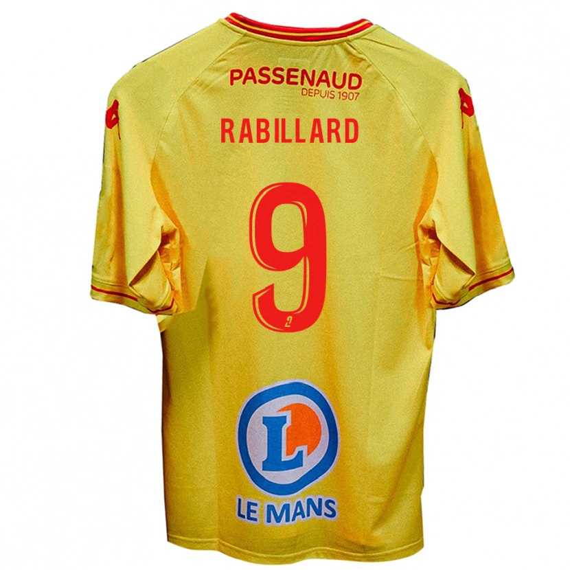 Danxen Uomo Maglia Antoine Rabillard #9 Giallo Kit Gara Away 2025/26 Maglietta