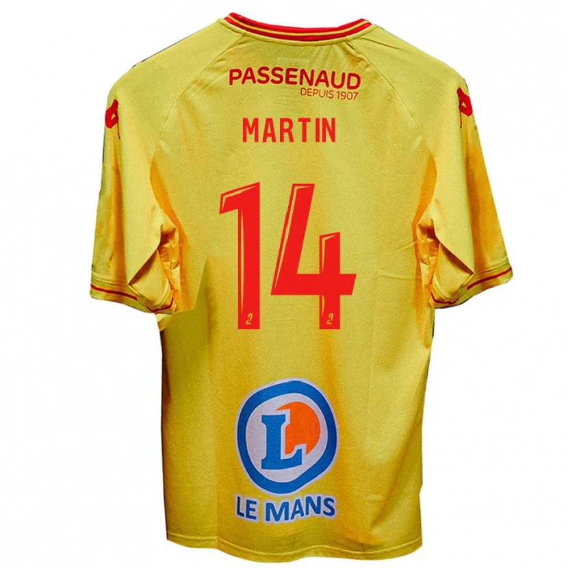 Danxen Uomo Maglia Lucas Martin #14 Giallo Kit Gara Away 2025/26 Maglietta