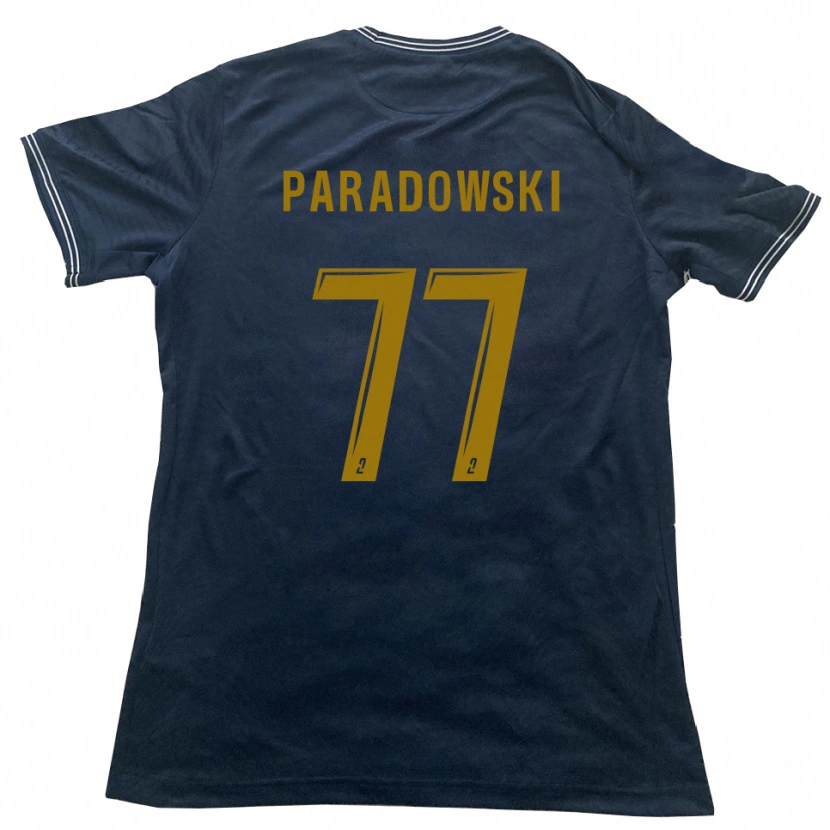Danxen Uomo Maglia Tao Paradowski #77 Blu Marino Oro Kit Gara Away 2025/26 Maglietta