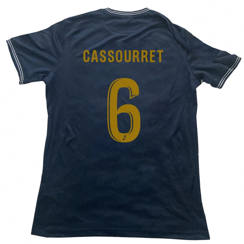 Danxen Uomo Maglia Vincent Cassourret #6 Blu Marino Oro Kit Gara Away 2025/26 Maglietta