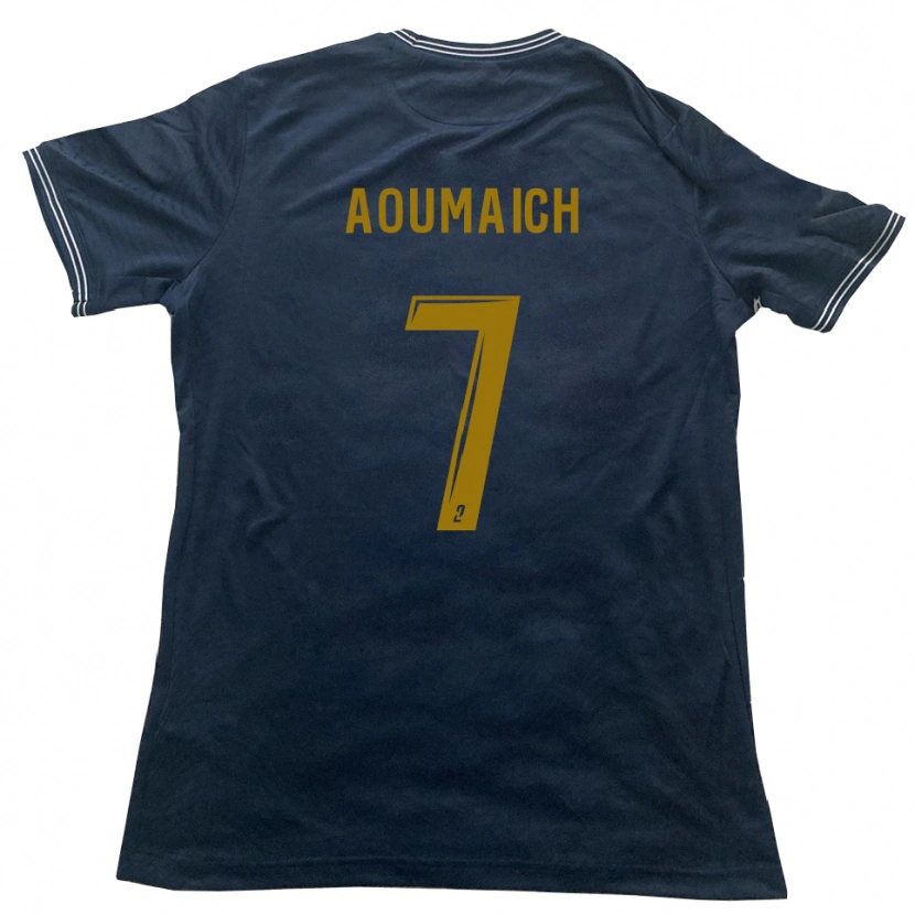 Danxen Uomo Maglia Ilias Aoumaich #7 Blu Marino Oro Kit Gara Away 2025/26 Maglietta