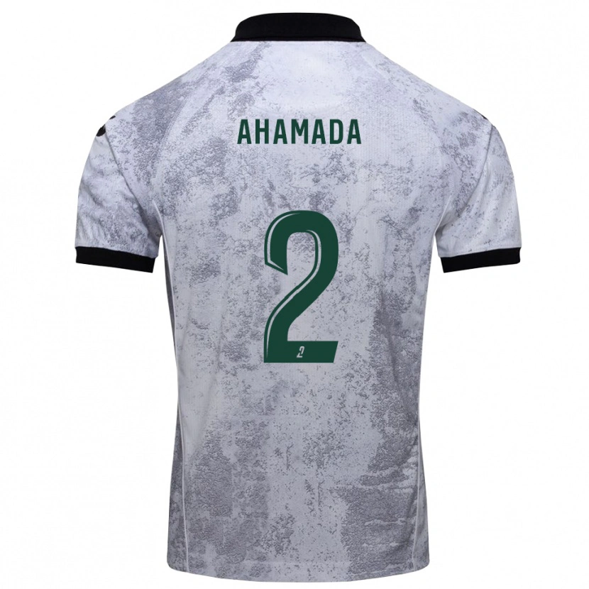 Danxen Uomo Maglia Mohafidh Ahamada #2 Bianco Nero Kit Gara Away 2025/26 Maglietta