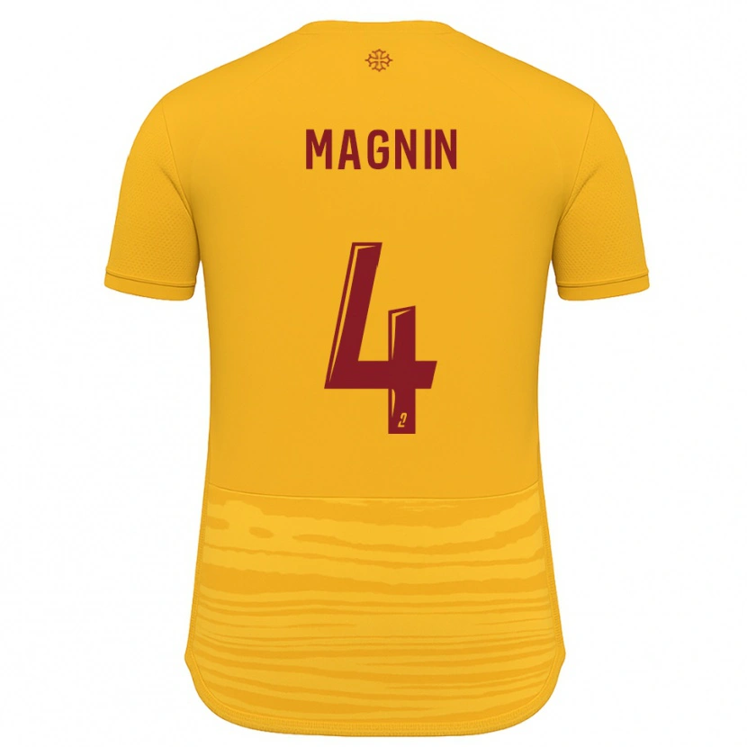 Danxen Uomo Maglia Mathis Magnin #4 Arancione Bordeaux Kit Gara Away 2025/26 Maglietta