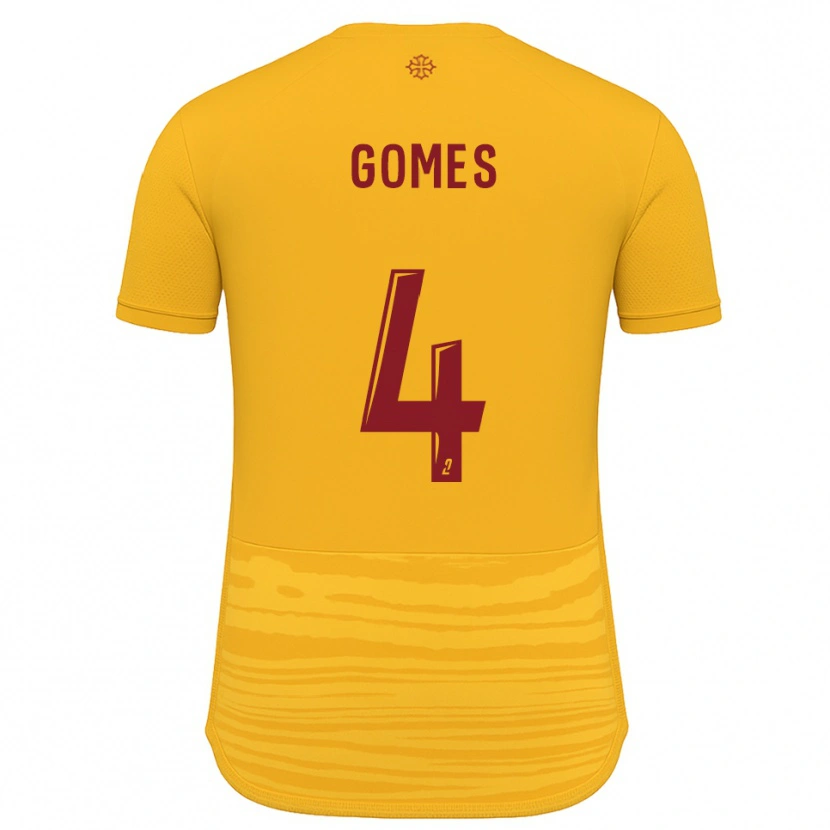 Danxen Uomo Maglia Paul Gomes #4 Arancione Bordeaux Kit Gara Away 2025/26 Maglietta
